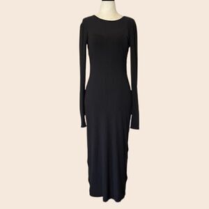 Calli the Label Long Sleeve Wide Ribbed Midi Bodycon Dress Size Small (AUS 10)